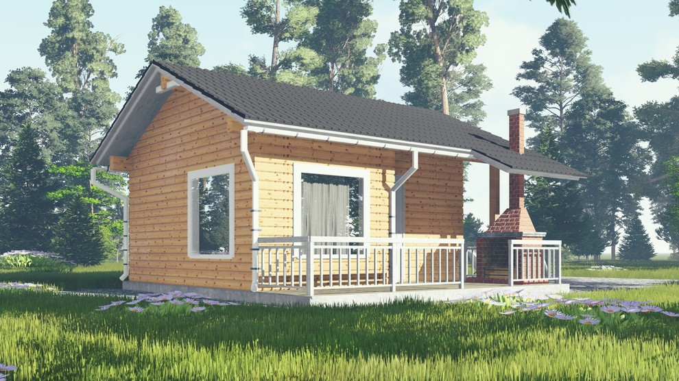 Обложка проекта: Проект бани из бруса 35 м2 - 1 этаж