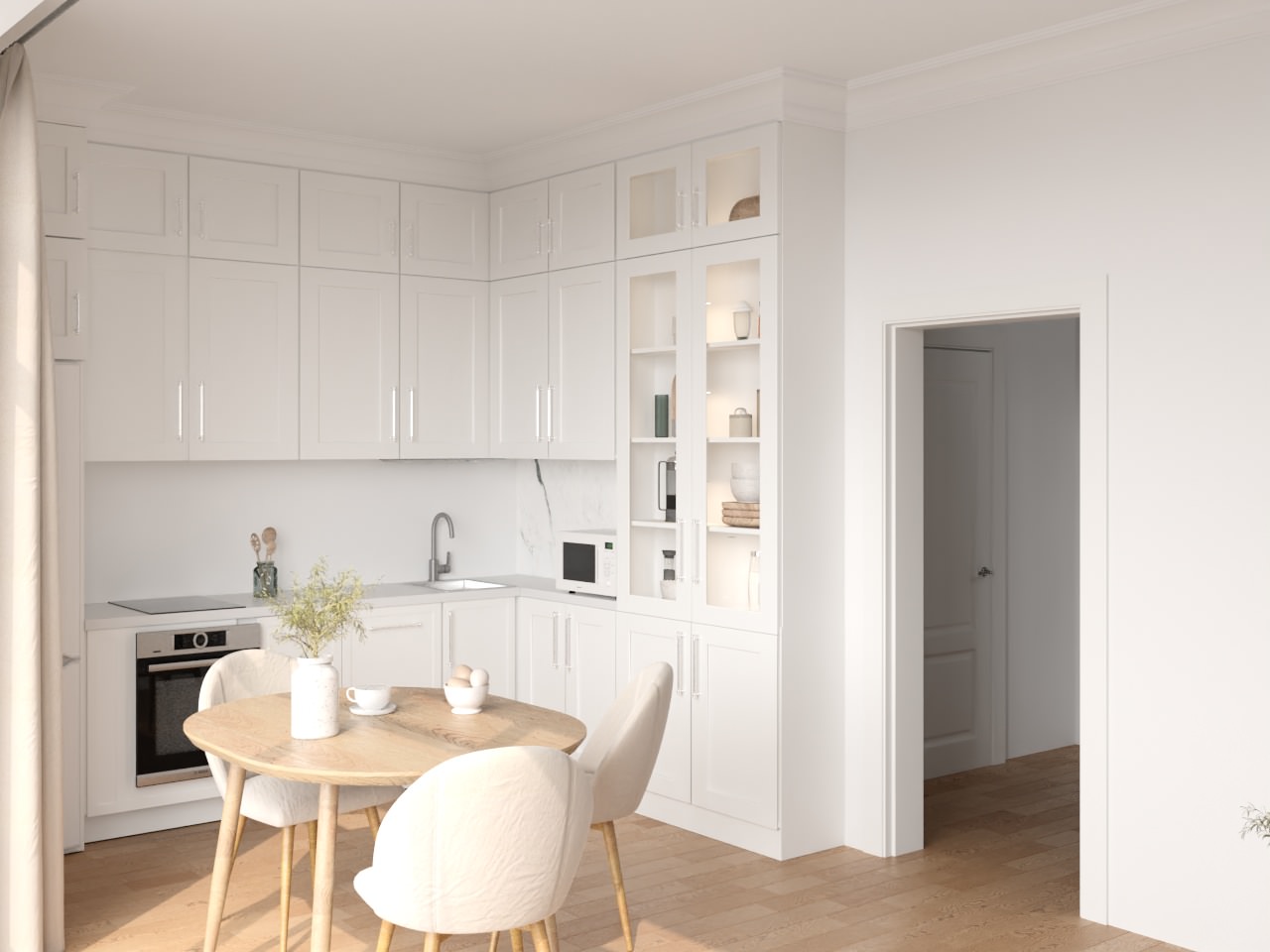 Частный дом в белом цвете