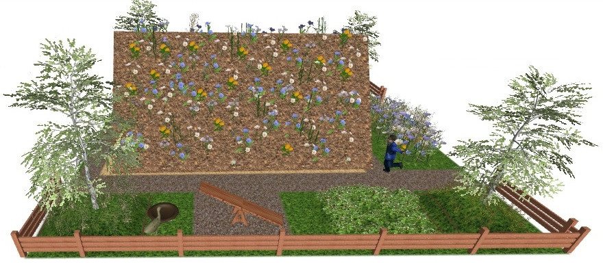 "Крыша русского дома". Проект зоны для детских игр