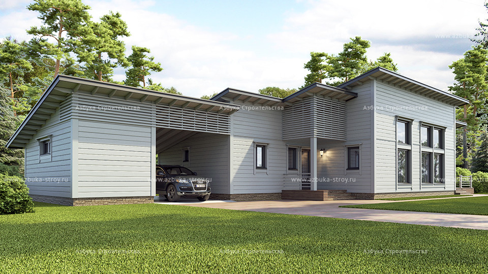 Одноэтажный дом в скандинавском стиле