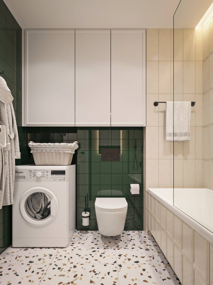 Обложка проекта: Сан узел с малахитовой плиткой