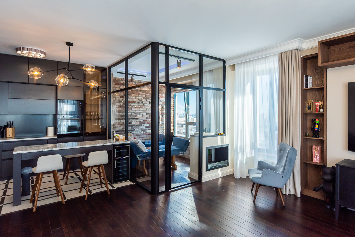 Перегородки Nayada в апартаментах элитного ЖК Матч Поинт