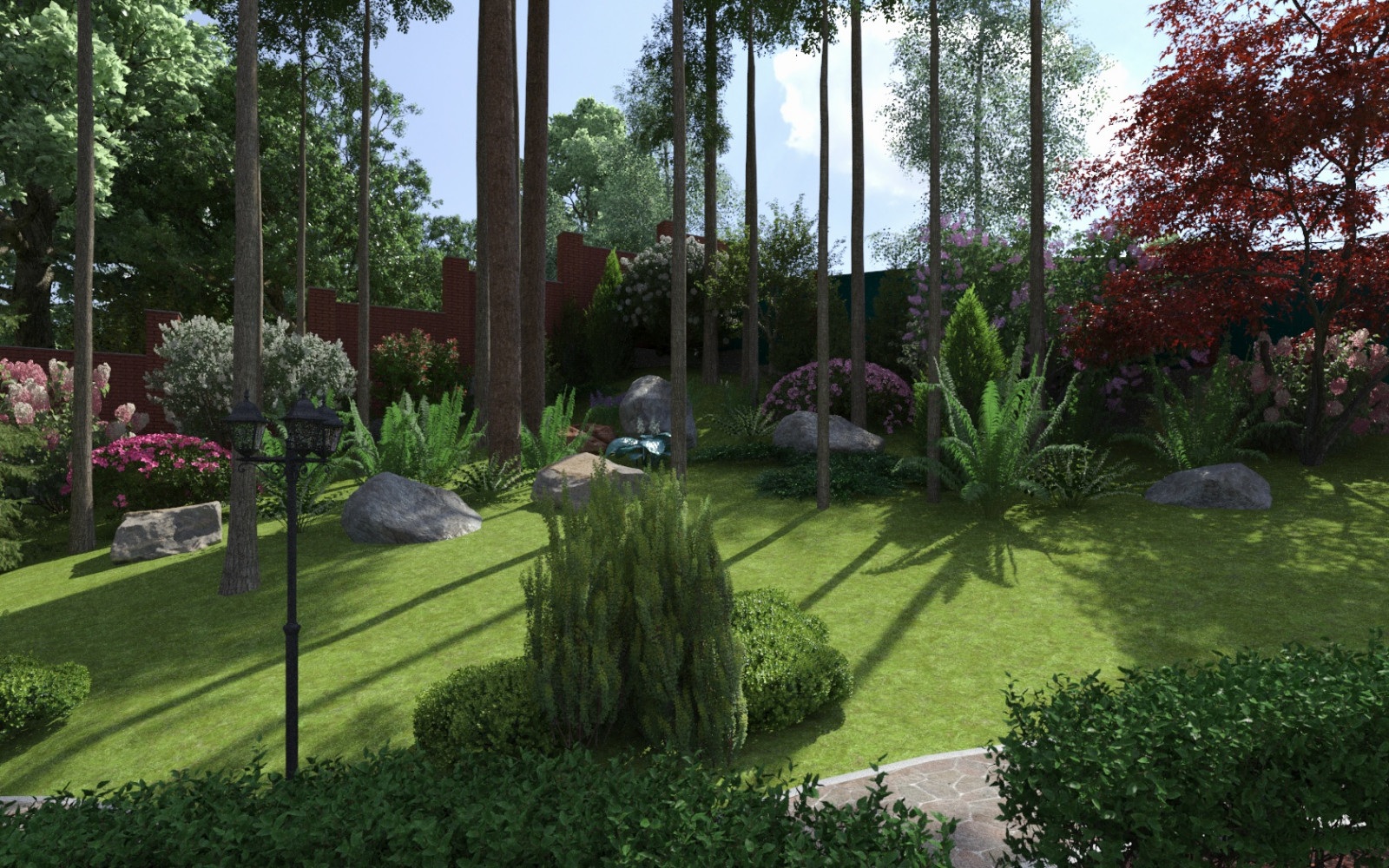 Участок с перепадом 20 м