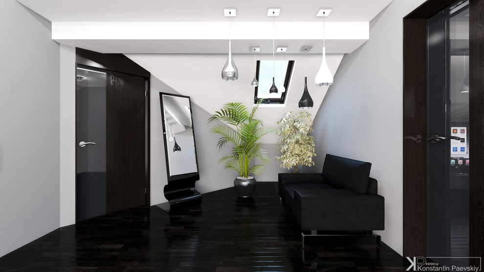 Интерьер таунхауса в современном стиле (монохром)