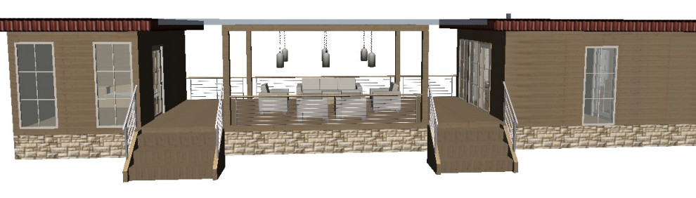 Обложка проекта: ПРОЕКТ МИНИ-ДОМА С ОТДЕЛЬНЫМ СПАЛЬНЫМ БЛОКОМ И БОЛЬШОЙ ТЕРРАСОЙ.