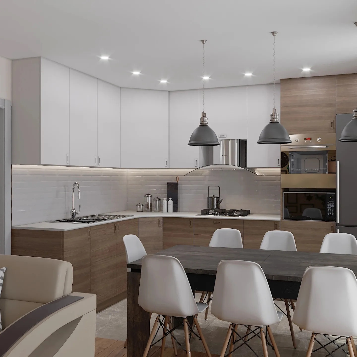 Обложка проекта: Кухня - гостиная