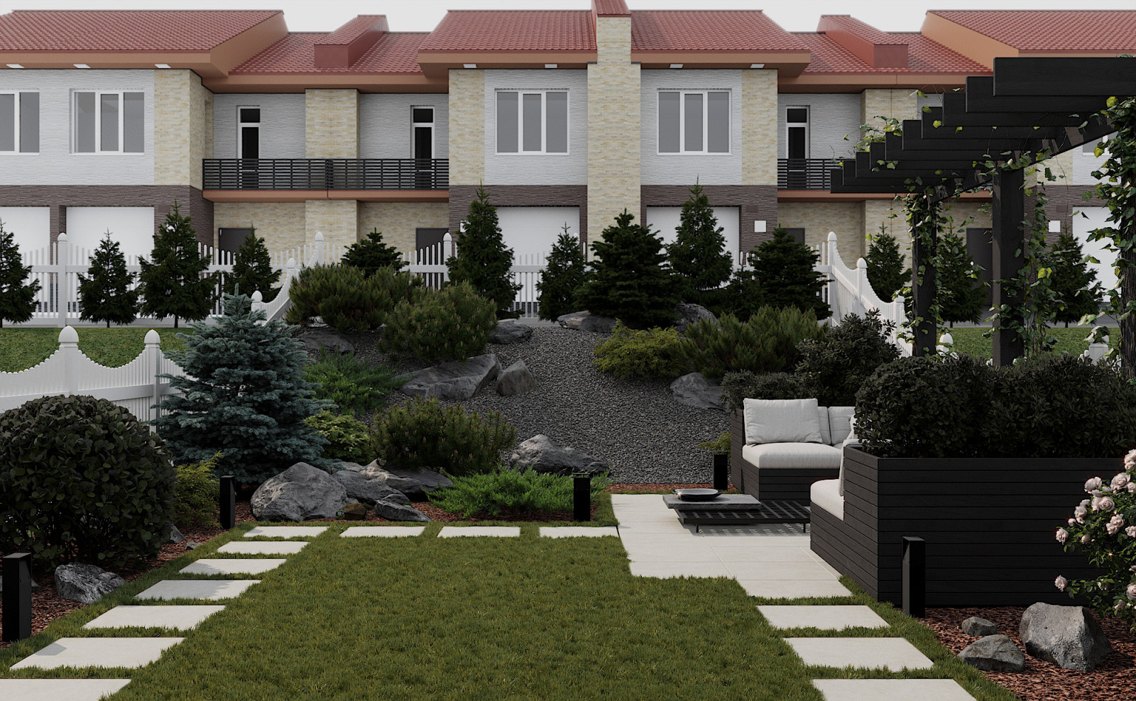 Ландшафтный дизайн у загородного дома