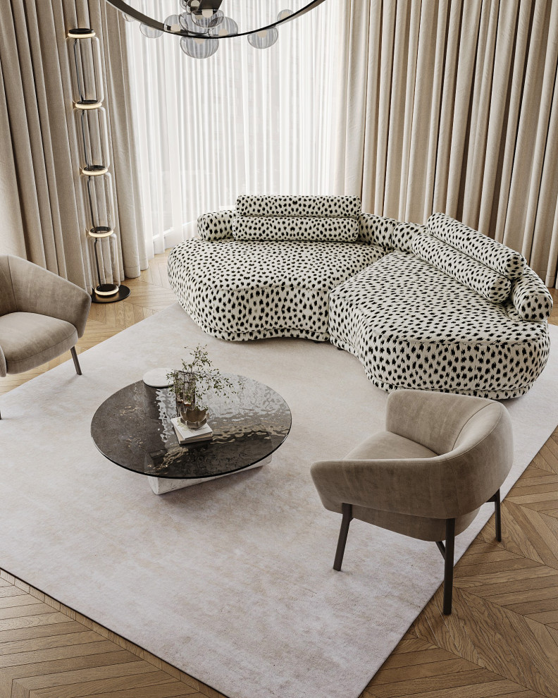 Обложка проекта: Гостиная с радиусными элементами