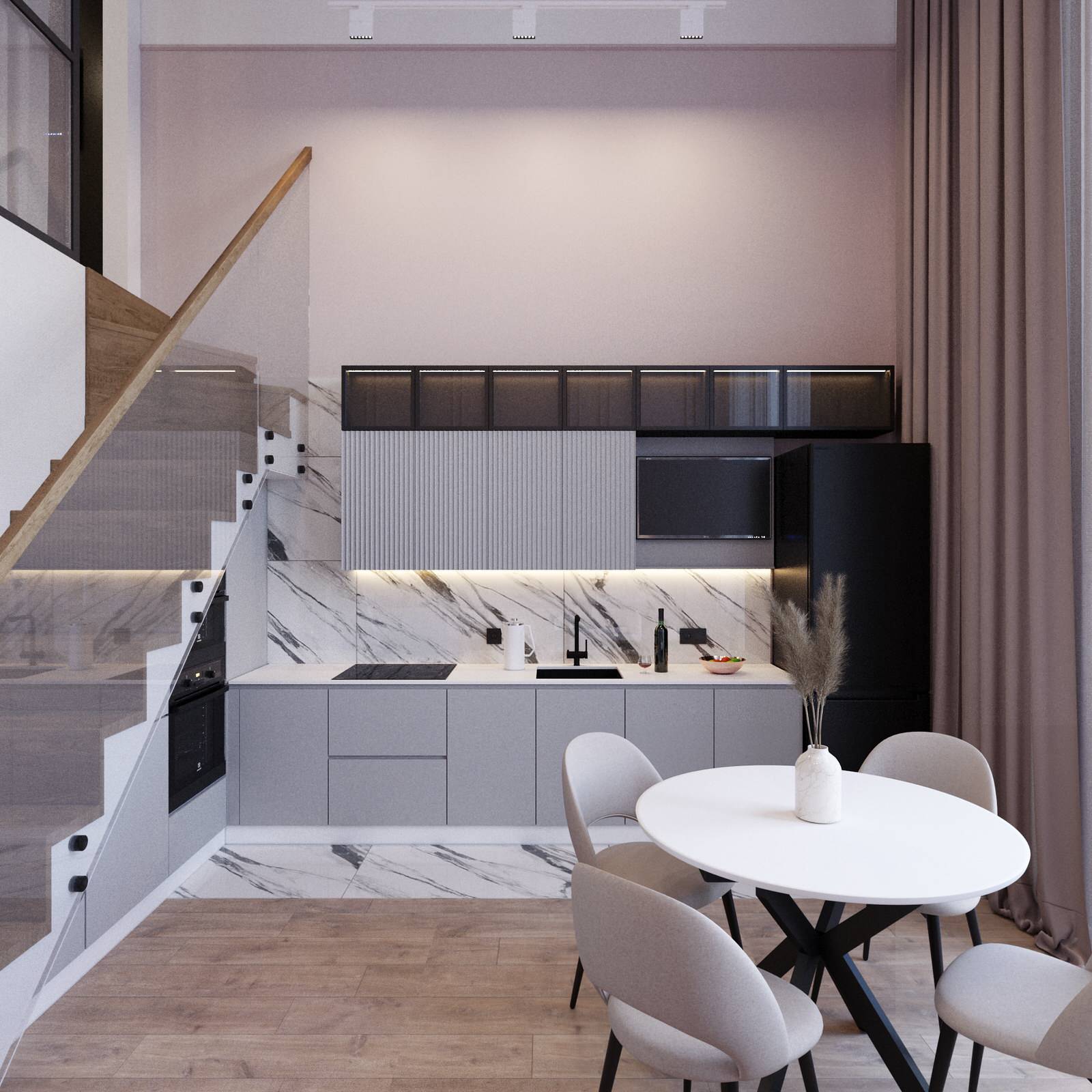 Дизайн квартиры с мезонином в п. Пригородный