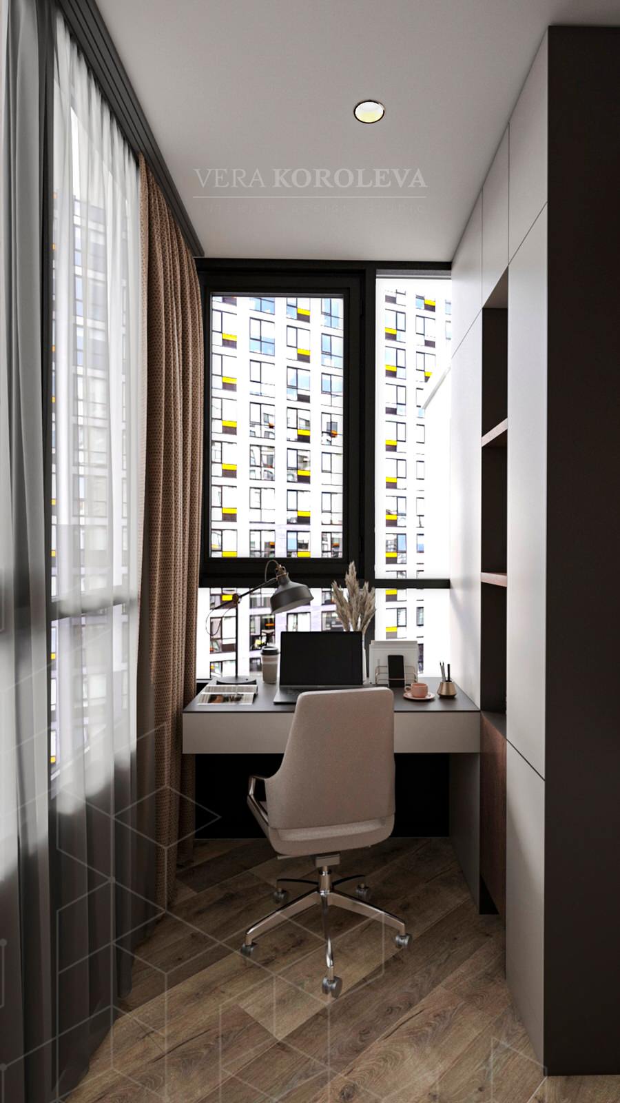 Дизайн-проект двухкомнатной  квартиры с золотыми акцентами в ЖК "Q-Мир"