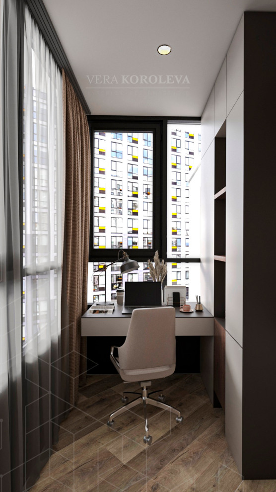 Дизайн-проект двухкомнатной квартиры с золотыми акцентами в ЖК "Q-Мир"