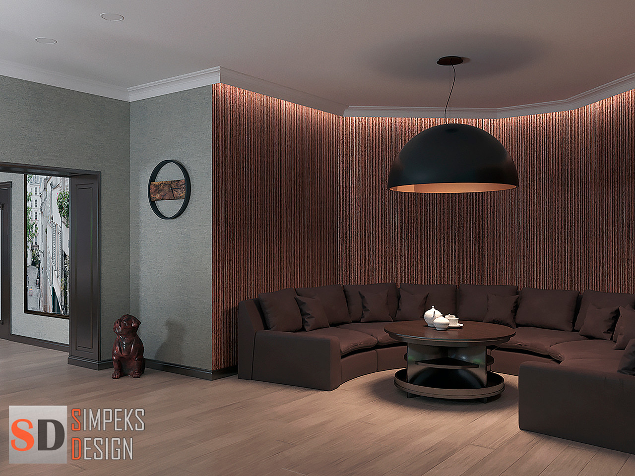 Большая лампа над столом