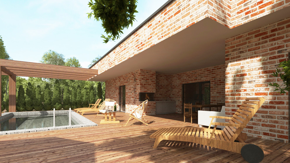 Баня совмещенная с гаражом и террасой