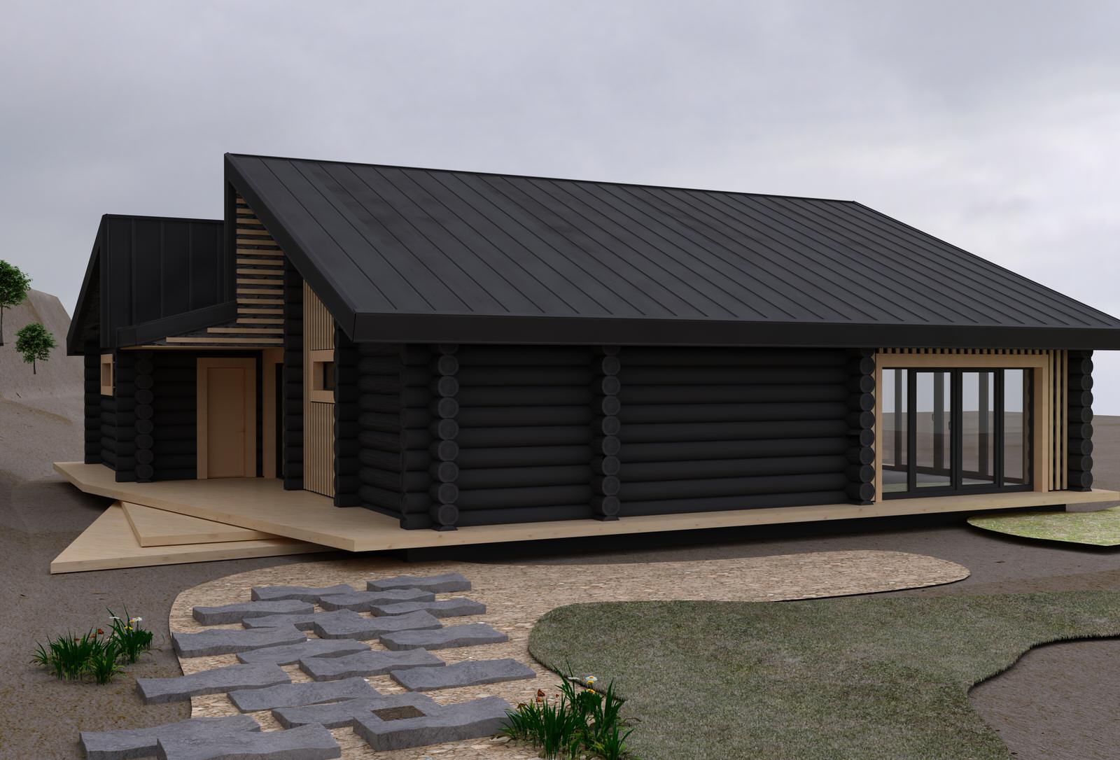 Банный комплекс на берегу залива