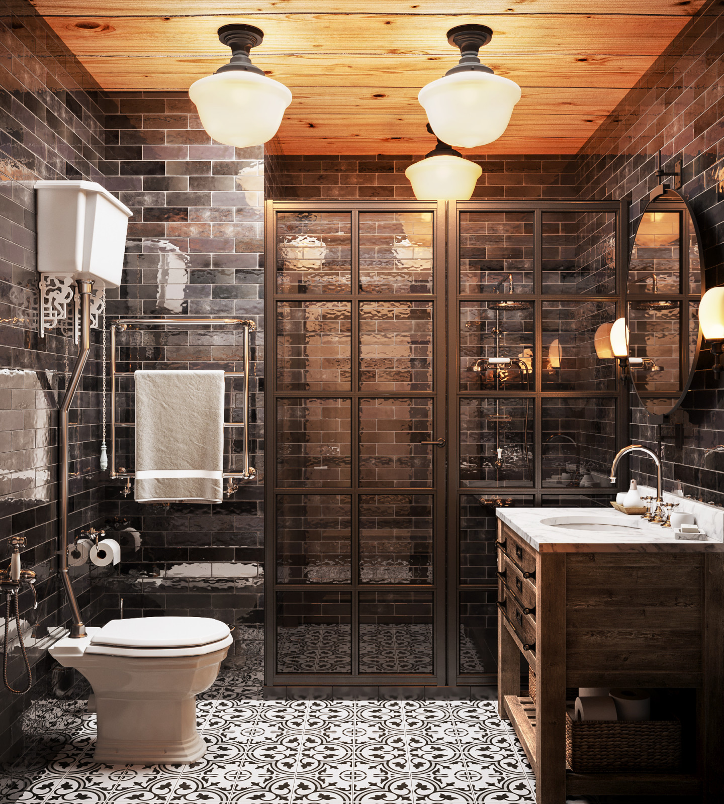 Обложка проекта: Дом из кело. Душевая