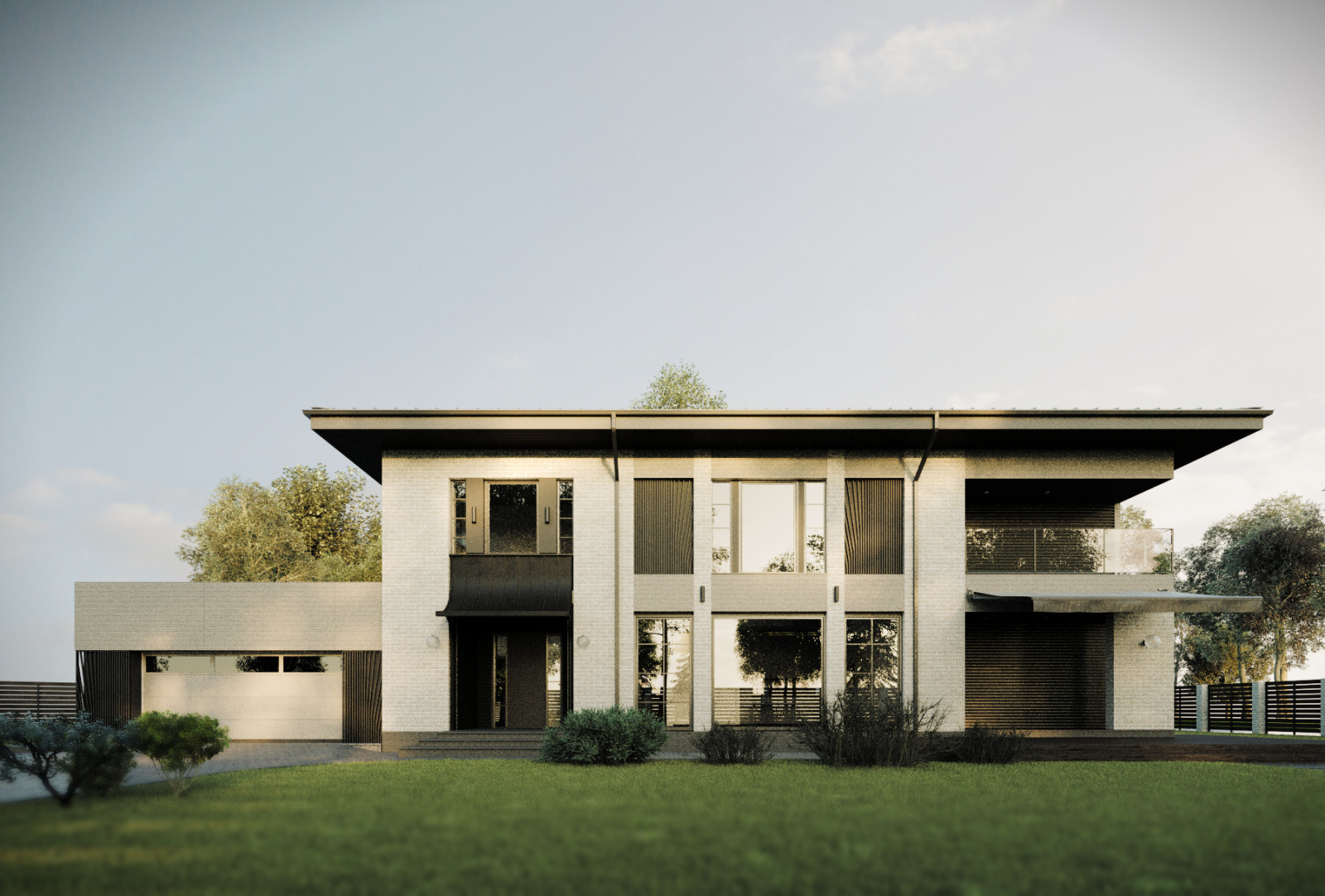 Загородный дом в стиле современный ар-деко