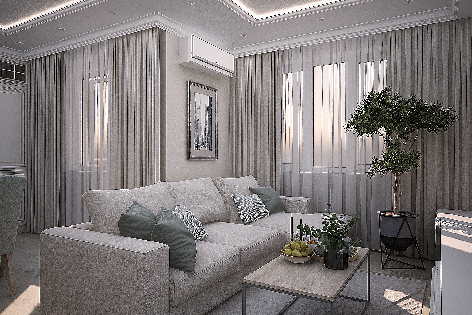 ул. Садовая гостиная-кухня