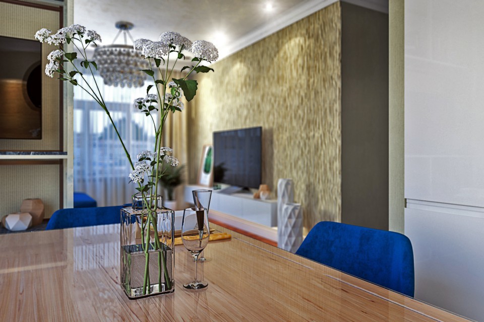 ДИЗАЙН ИНТЕРЬЕРА КВАРТИРЫ 80 КВ.М. В ЖК "ВОЛЖСКАЯ РИВЬЕРА"