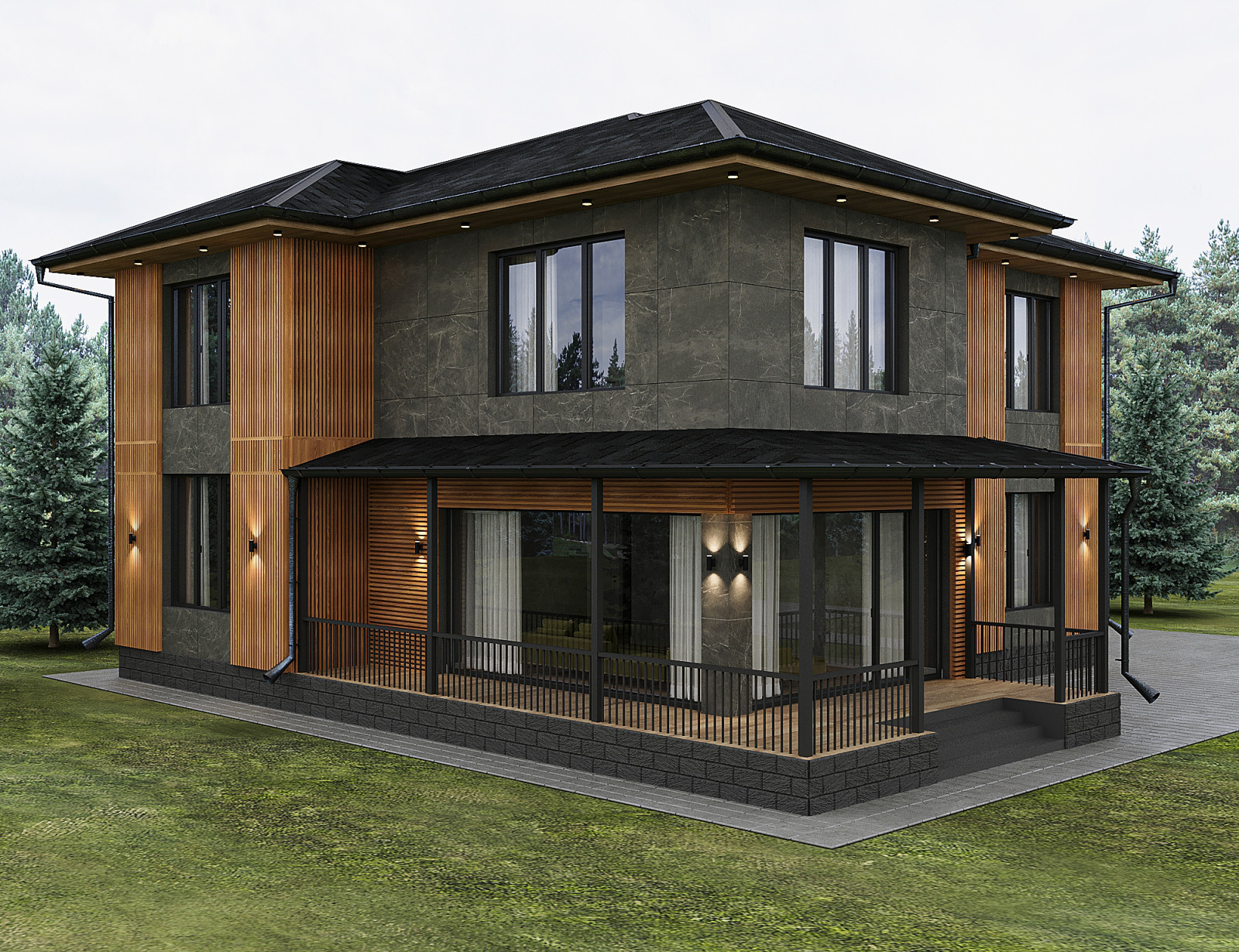 Дизайн фасада дома в МО