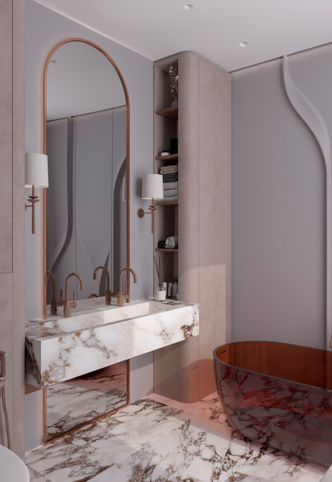 Мастер-ванная из проекта "Оранжевый Блюз" в ЖК Neva Towers, г. Москва