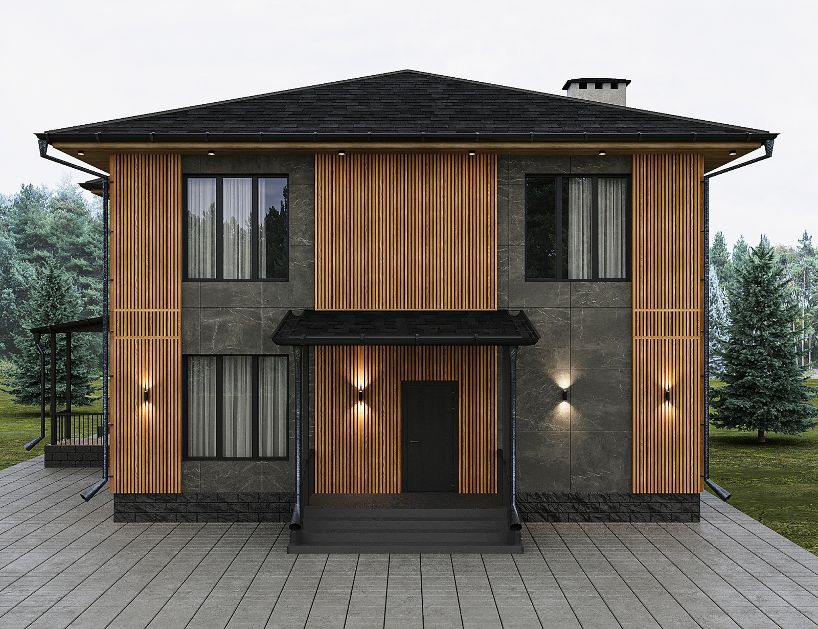 Дизайн фасада дома в МО