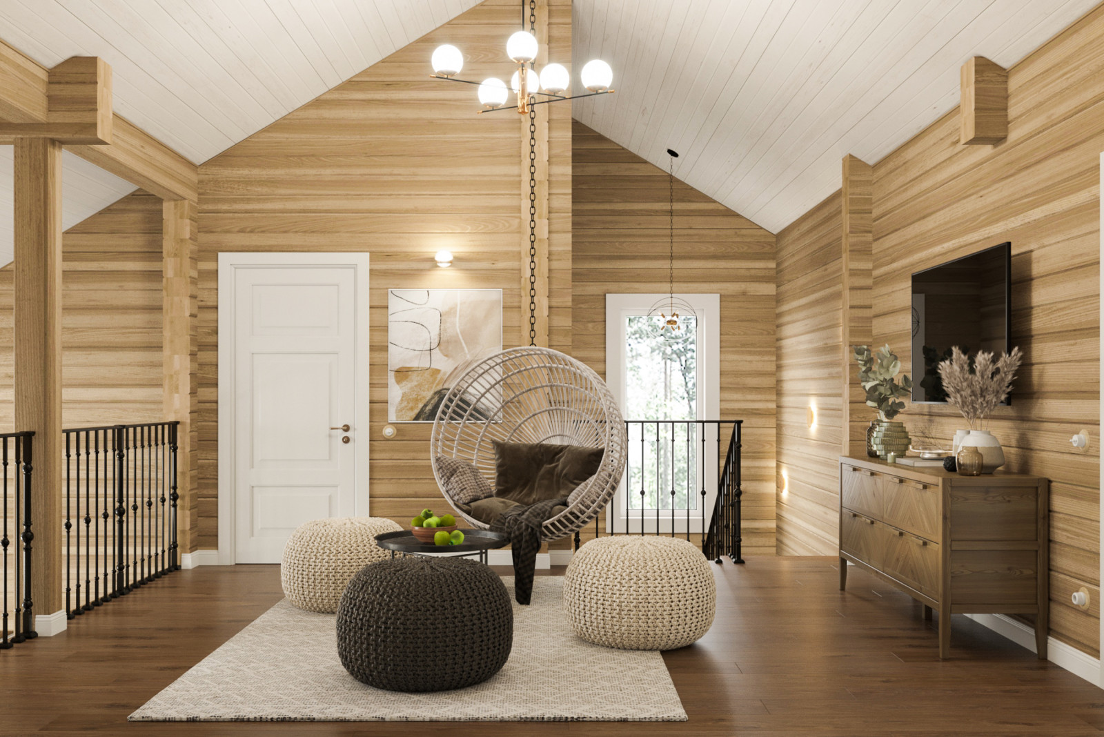 Зона отдыха на втором этаже