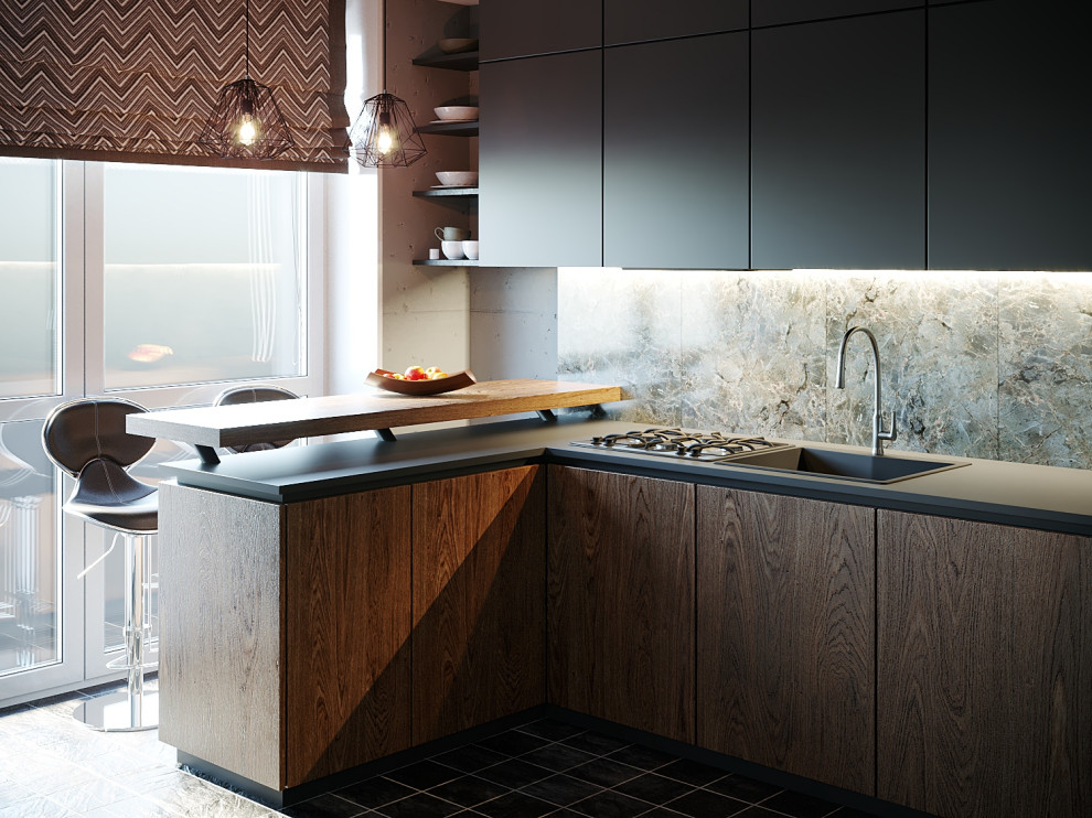 Обложка проекта: Визуализация кухни-гостиной