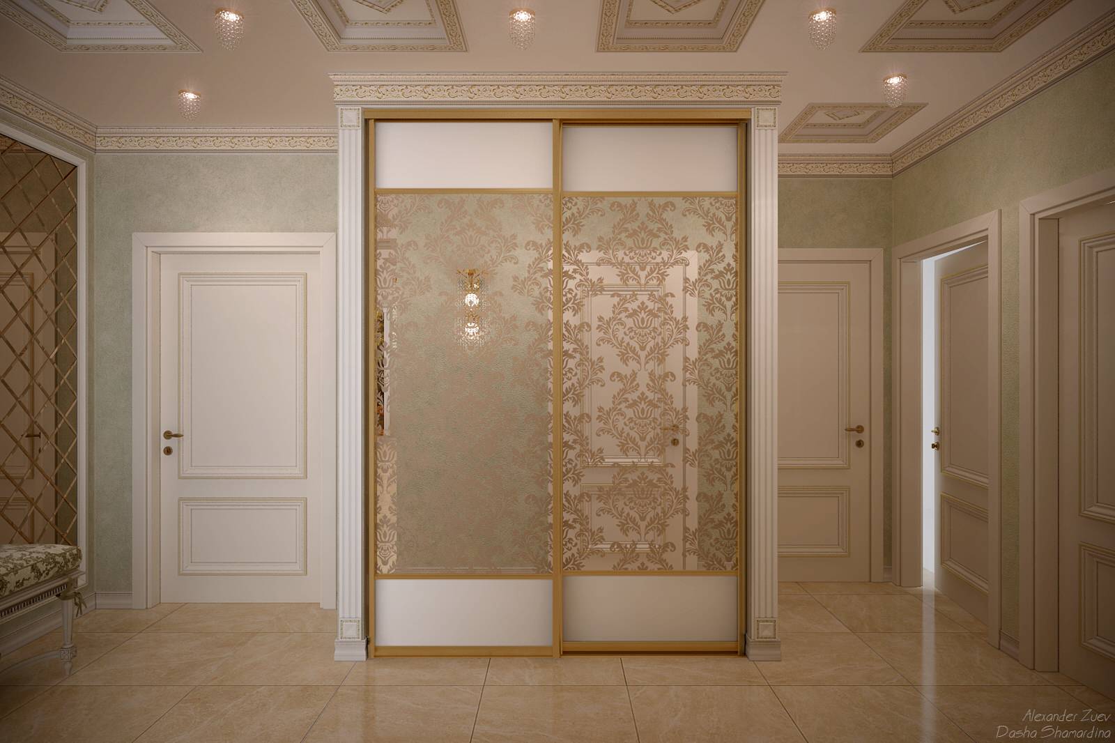 Дизайн коридора в классическом стиле в квартире, г.Краснодар