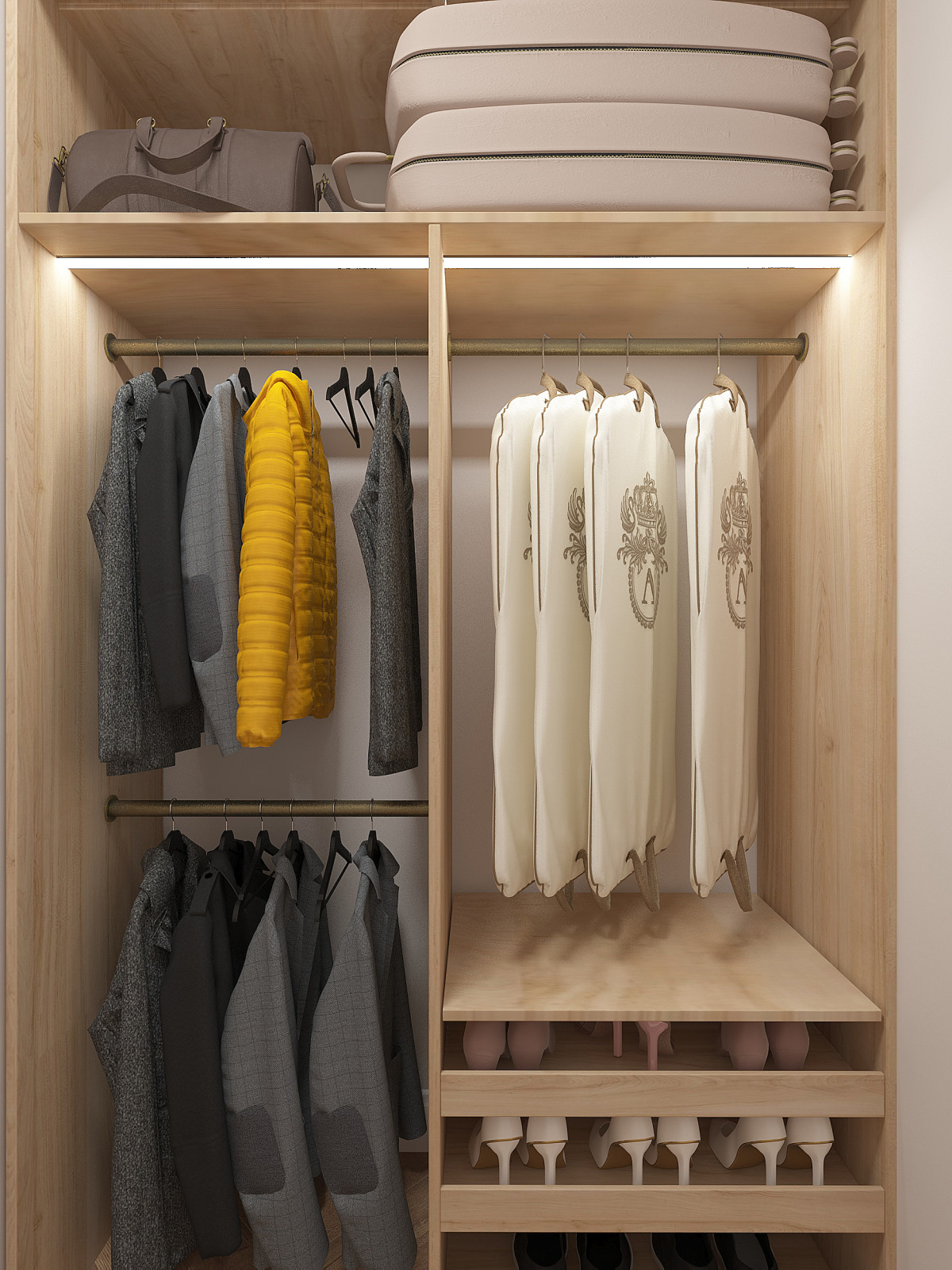 Утонченный проект с использованием разных стилей для семьи с двумя детьми