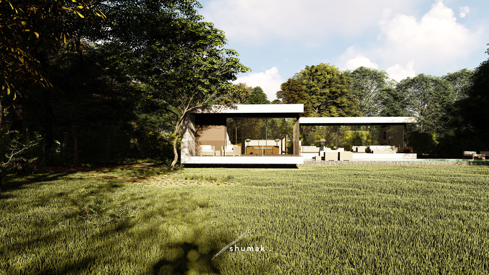 Обложка проекта: Бесконечные леса на участке и один дом.