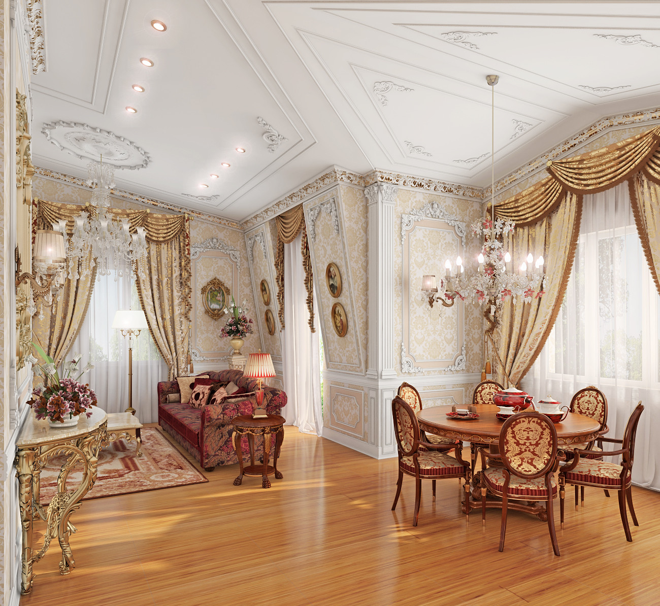 Квартира в роскошном классическом стиле