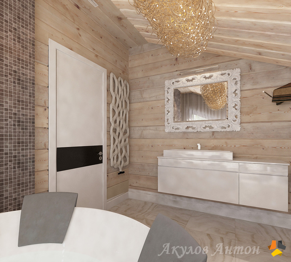 Дизайн-проект коттеджа из клееного бруса. 200 кв.м.