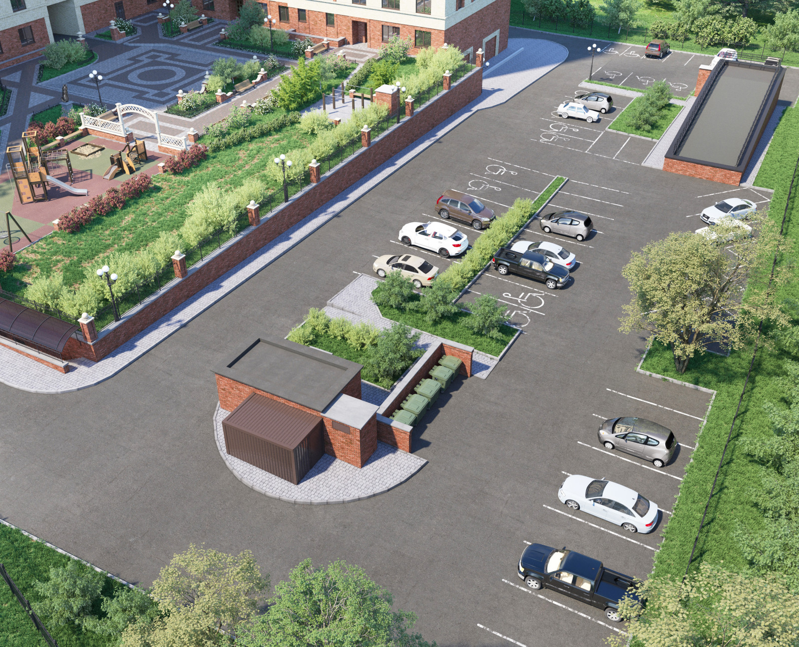 Благоустройство, ЖК "БУЛГАКОВ", СК "СТРИЖИ",Новосибирск