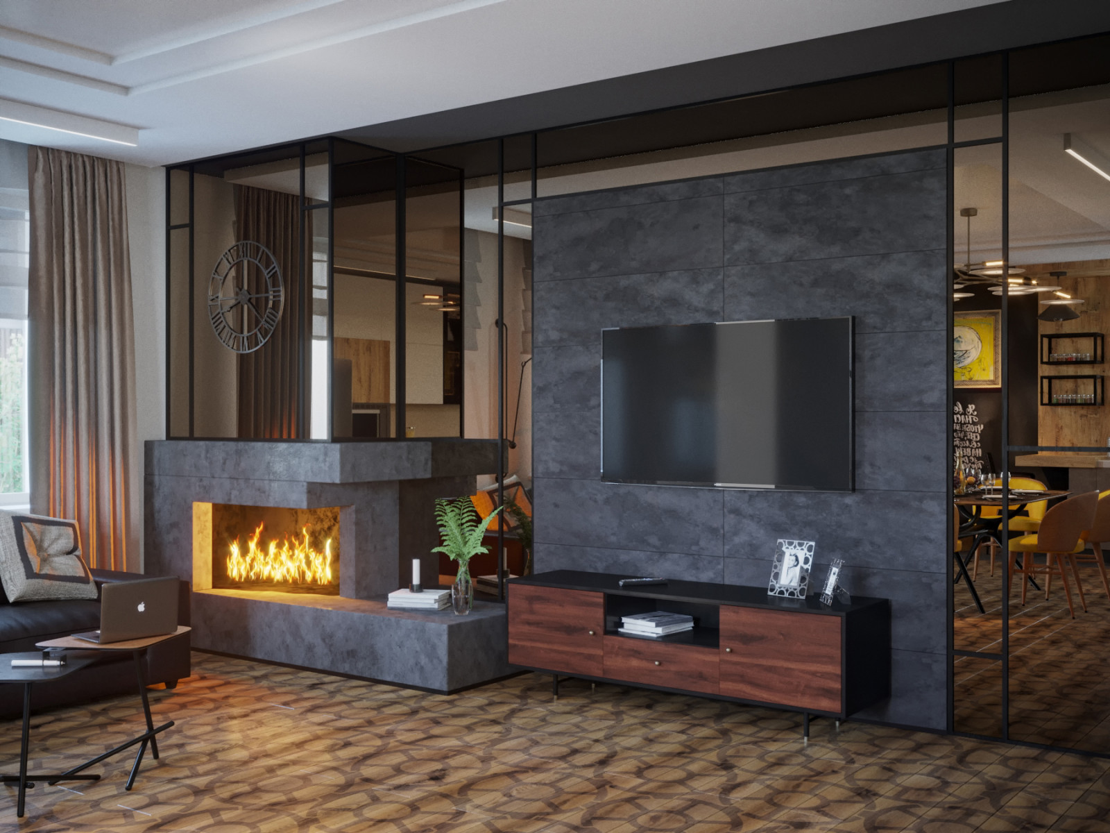 Яркая гостиная для ярких заказчиков