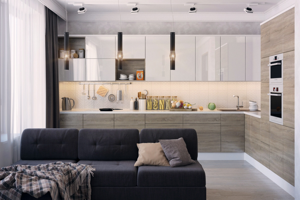 Дизайн кухни-гостиной