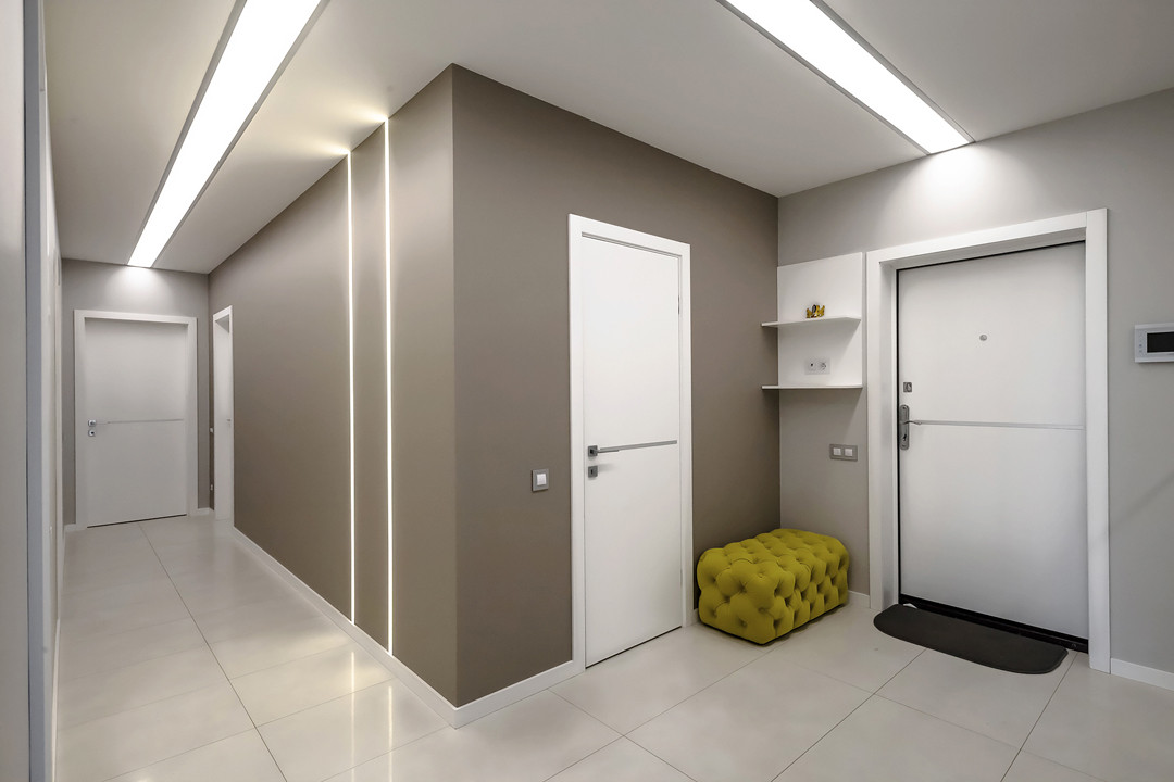 Дизайн квартиры в современном стиле с  акцентами.