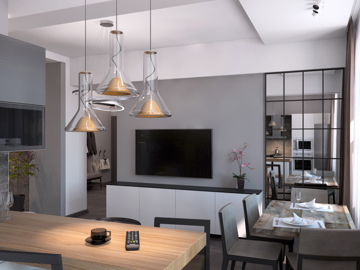 Гостиная с кухней