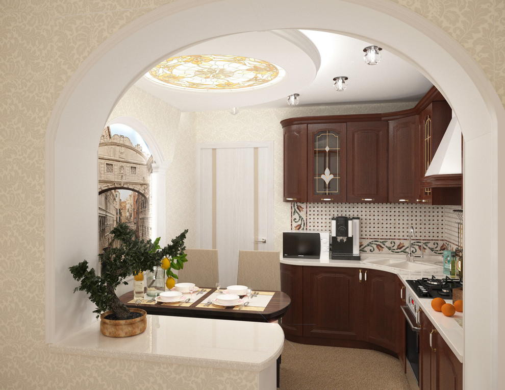 Кухня с лоджией в классическом стиле