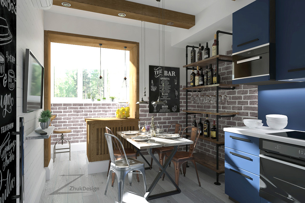 Дизайн однокомнатной квартиры в скандинавском стиле и loft