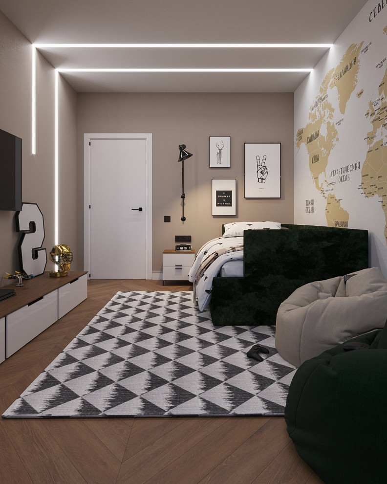 Квартира  с зелёными акцентами