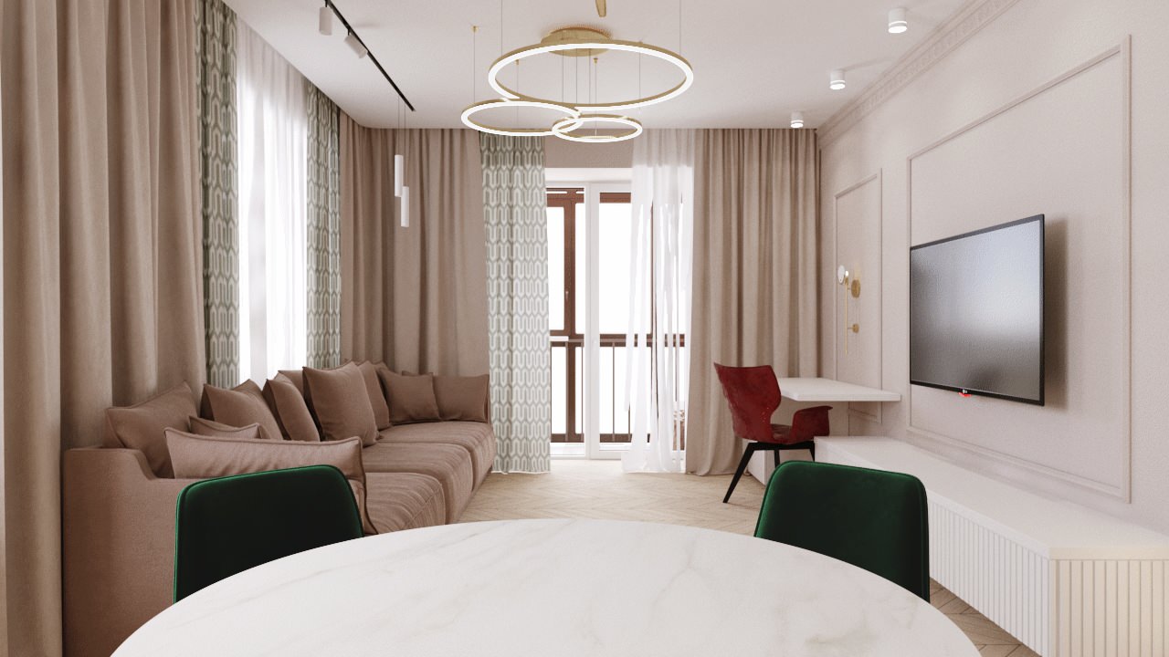 Звонкий интерьер для яркой хозяйки. Квартира в Новосибирске