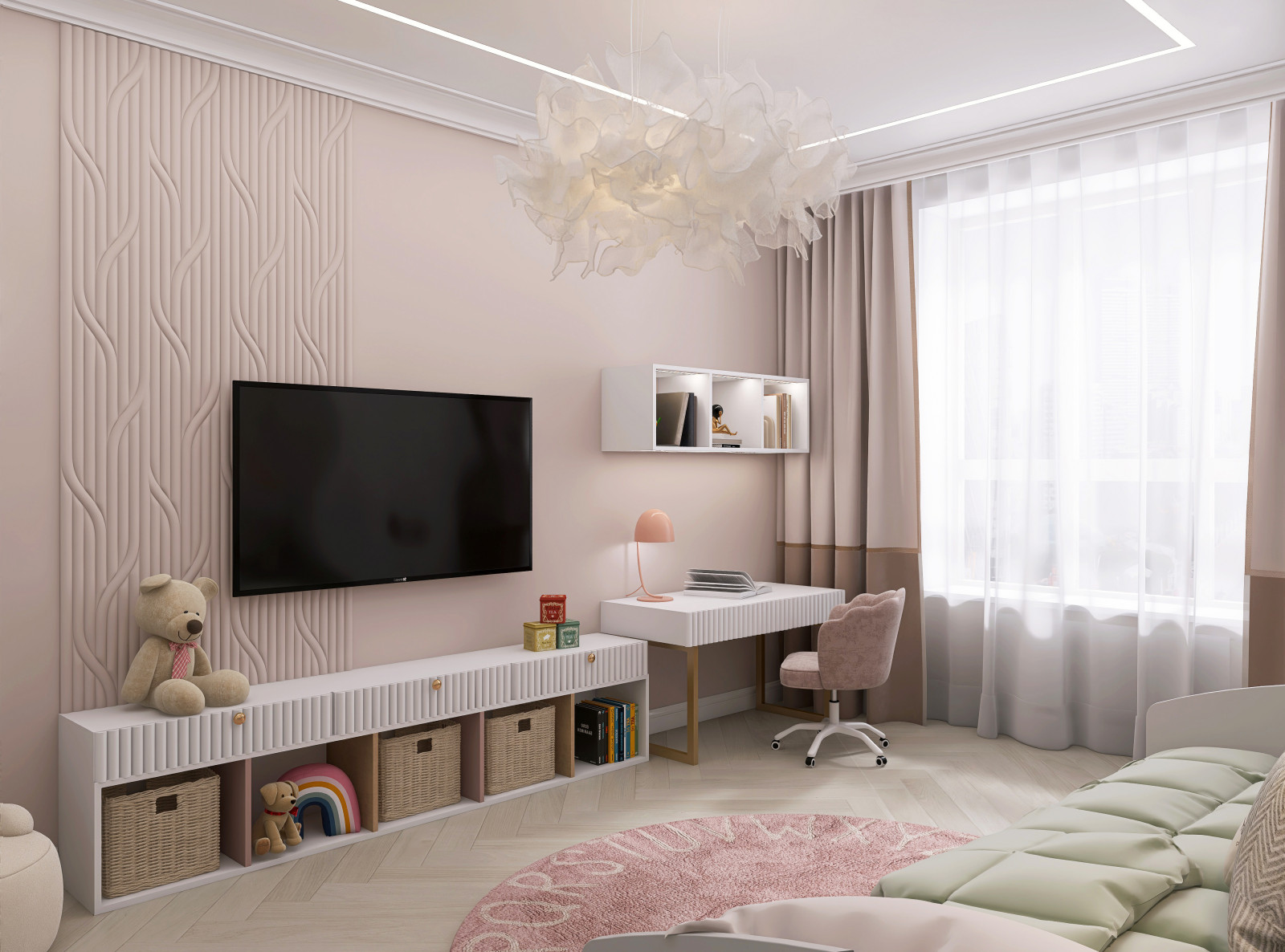 Проект детской 17м2 для девочки