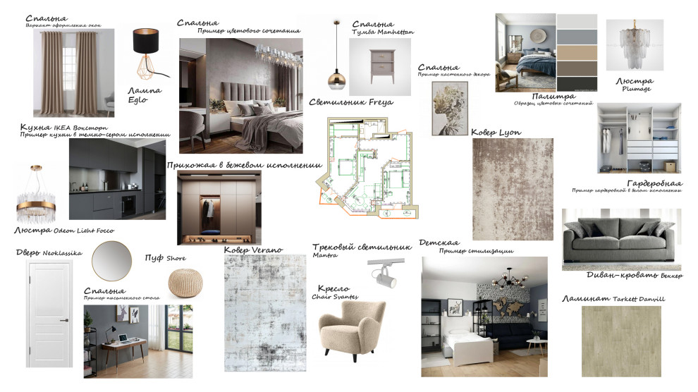 Обложка проекта: концепт-коллажи проекта квартиры 83м2