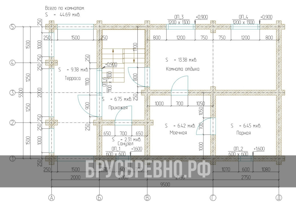 Проект 563 Баня 6х10 бревно 200