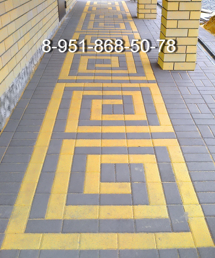 Укладка тротуарной плитки фото