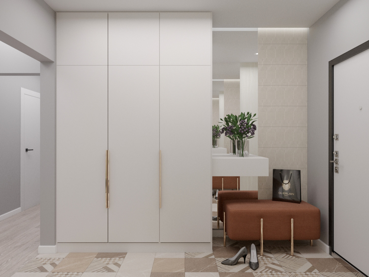 Дизайн прихожей в квартире 70м2, г. Нефтеюганск