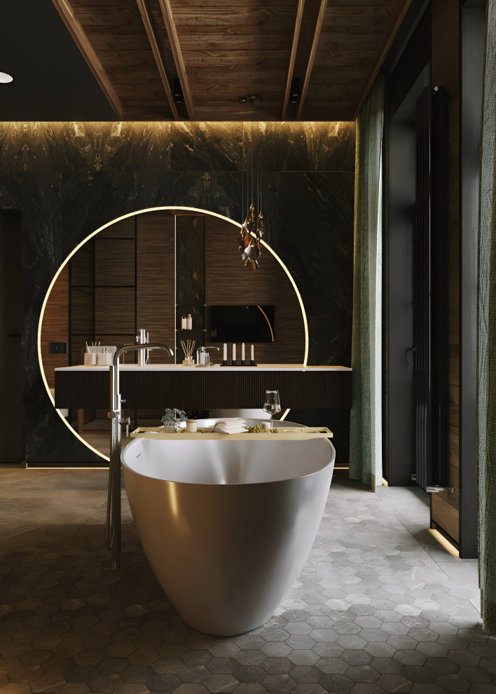 Большой санузел в доме