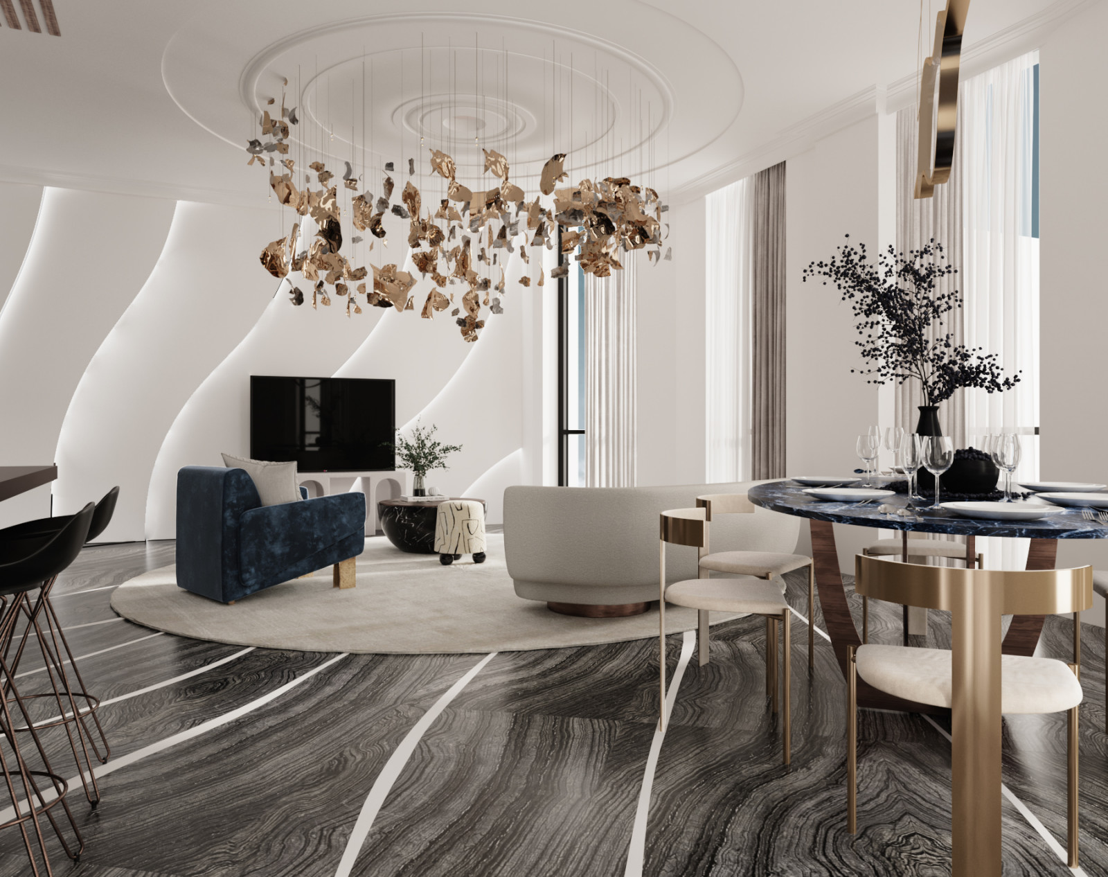 Обложка проекта: Интерьер квартиры 150 кв. м в ЖК «Плотничный» в Нижнем Новгороде