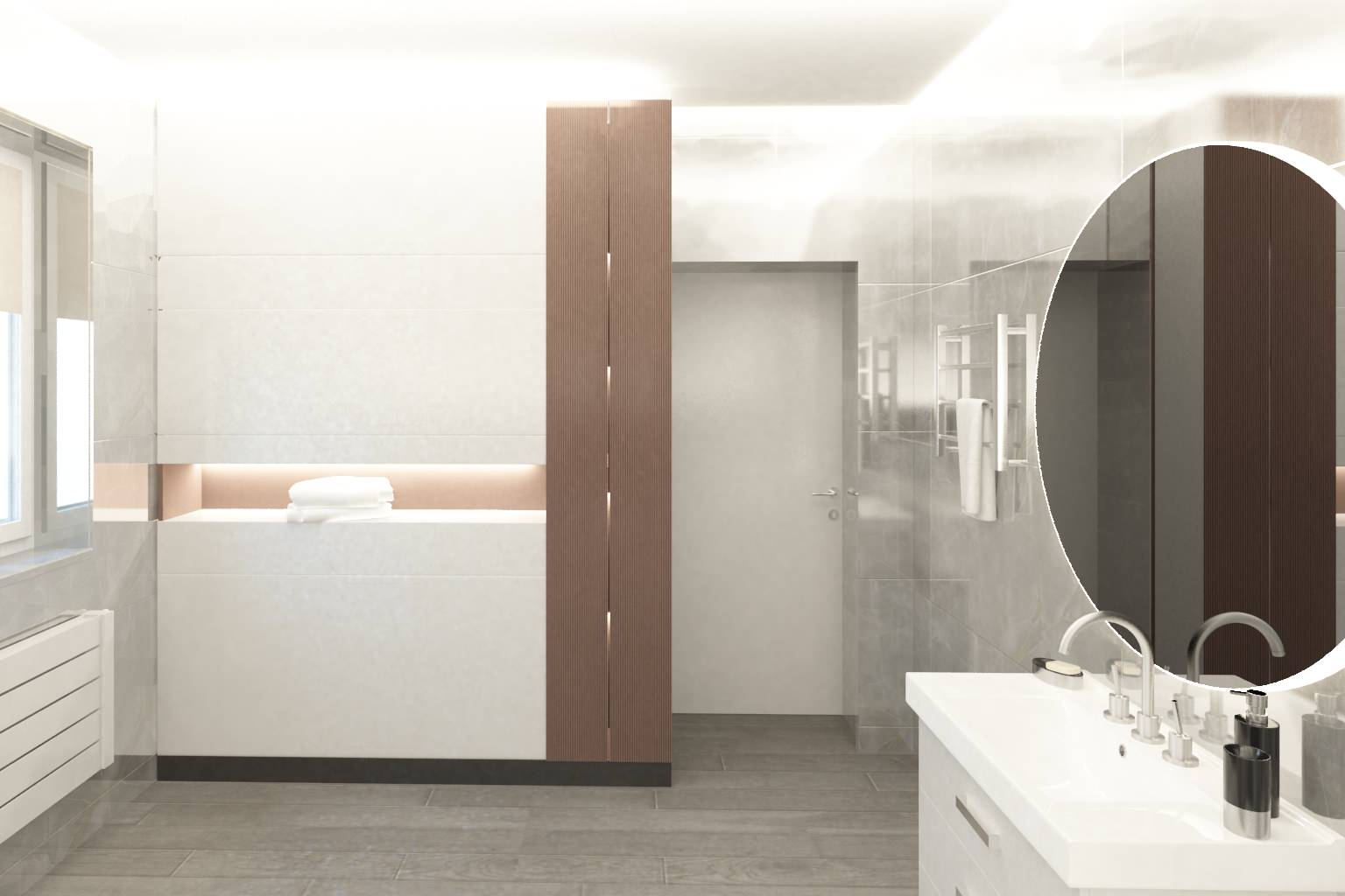 Дизайн-проект 2 этажа коттеджа,  100 кв.м.. Совместный проект с В. Кархалевой