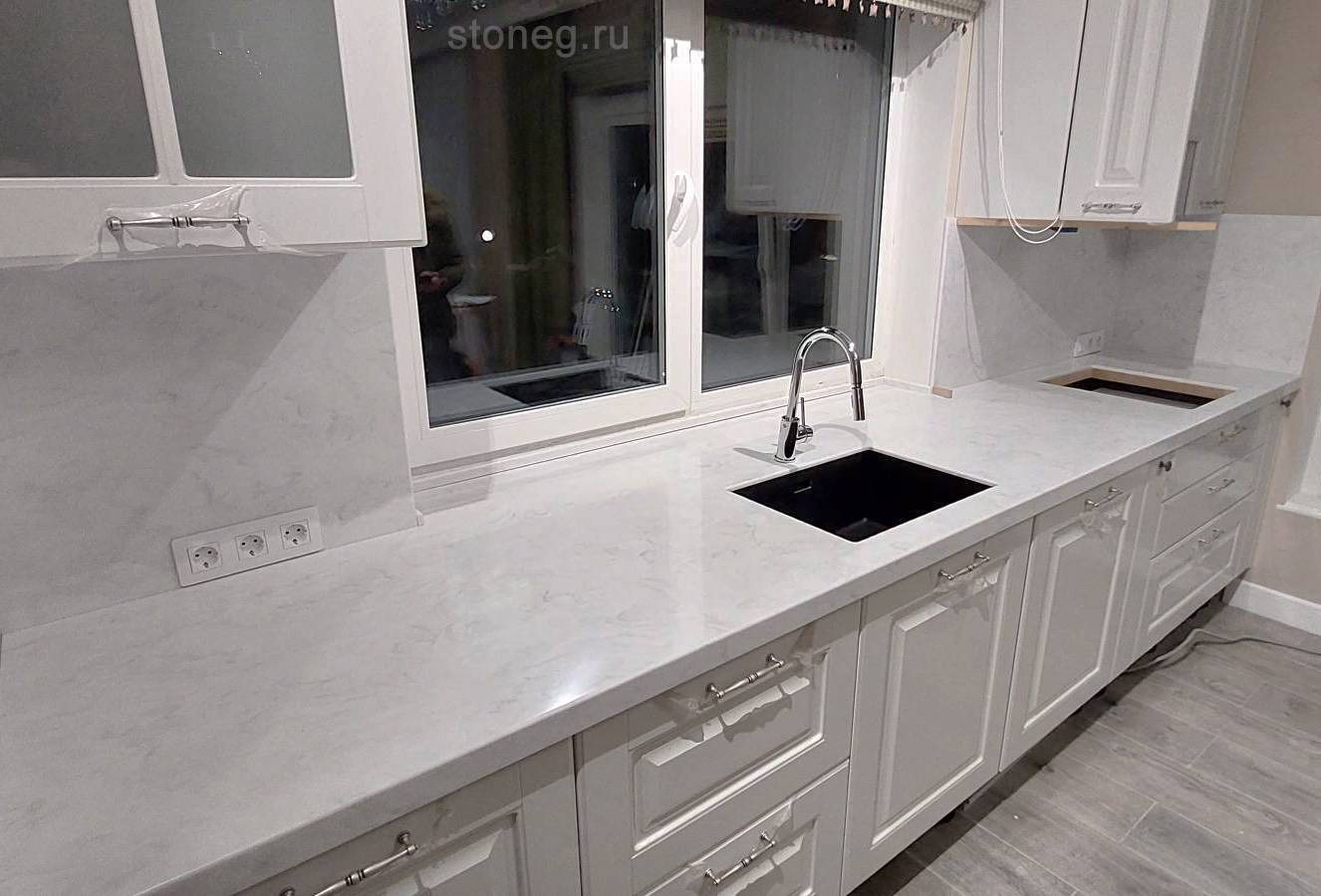 Мраморная серия: Подоконник-столешница из камня Grandex